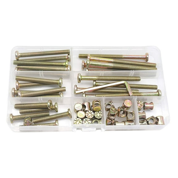 LKWLPD Nuts and Bolts Assortment Kit Plated Screws and Screws Replacement Parts Furniture Socket Head Screws for Furniture Cots Beds Crib Nut Assortment Sets,Gold One Size