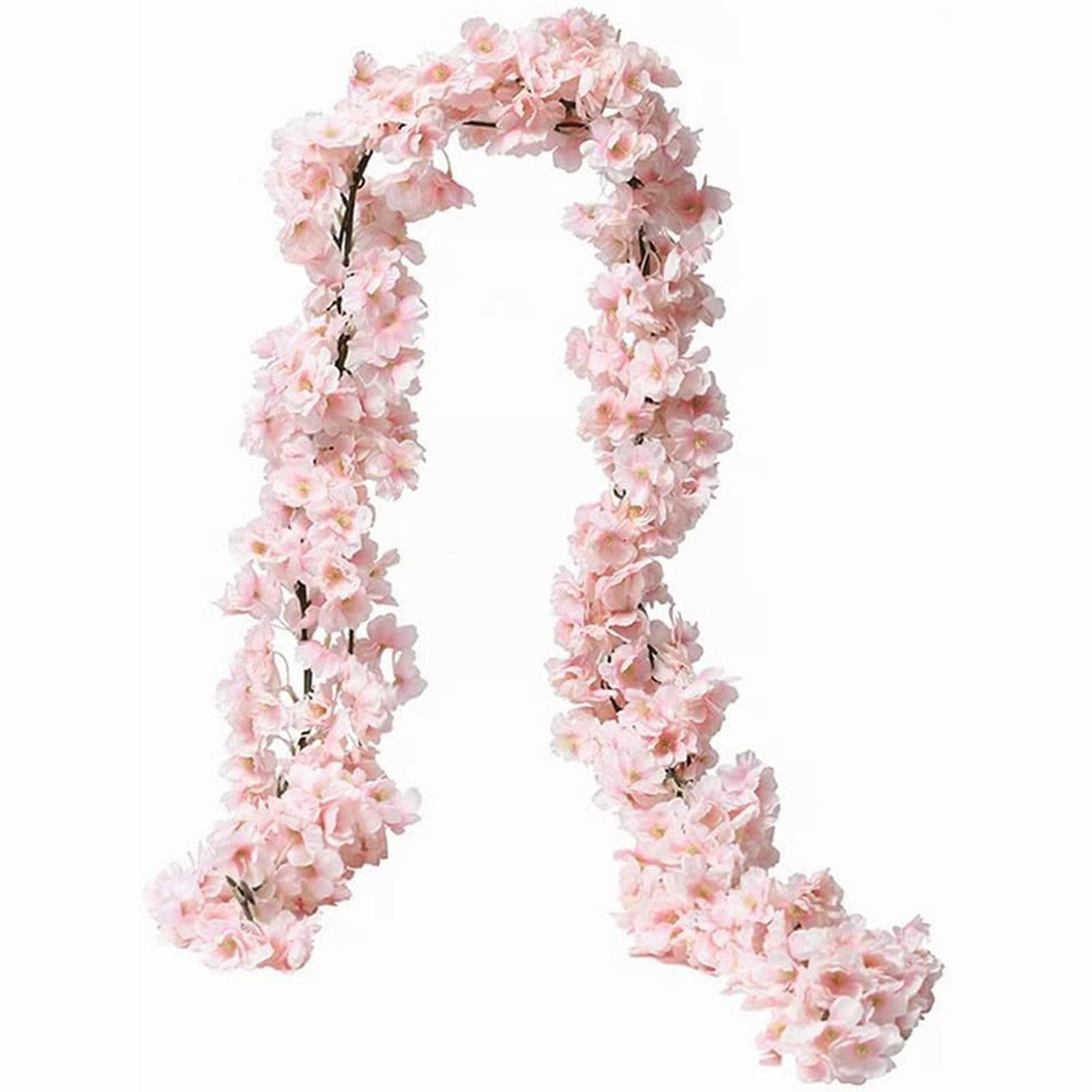 LKWLPD Outdoor Artificial Flowers Artificial Cherry Flower Garland Hanging Vines for Home Wedding Party Kawaii Decor，Artificial Cherry Garland Hanging Vine Flowers Silk Garland Home Wedding Pa