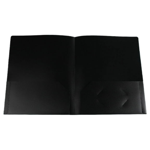 LKWLPD Plastic Folders with Pockets No Prongs Heavy Duty Plastic Two Pocket Folders Standard Letter Paper Folder 2 Business Card Folders Plastic Folders Black