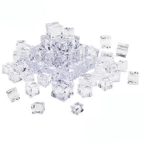 LKWLPD Reusable Ice Cubes Refreezable Plastic Ice Cubes Washable Square White Fake Clear Ice Cubes for Whiskey Coffee