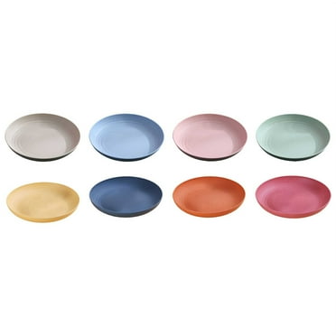 LKWLPD Takeout Containers with Lids 9 Inch Deep Plastic Plates 8 Pieces And Reusable Dinner Plates