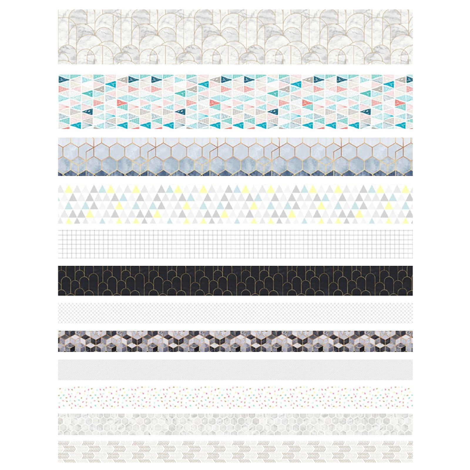 LKWLPD Vintage Texture Washi Tapes Set 12 Rolls Antique Geometric ...