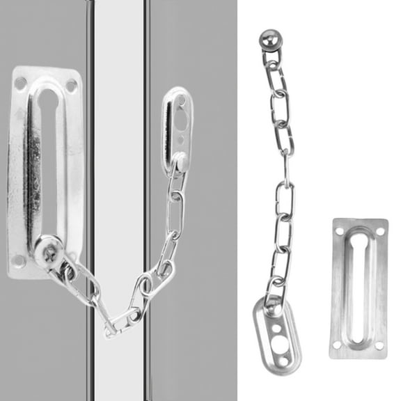 LKXGBMY 1 PCS Door Chain Lock, Heavy Duty Stainless Steel Locks for Inside Door, Durable and Rust-Proof, Pet Safety Lock for Bedroom, Apartment, Hotel