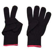 LKXGBMY 1 Pair Heat Resistant Glove Oven Gloves Heat Resistant with Fingers Gloves Double Oven Mitt, Black, Pink Edge