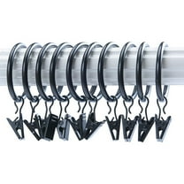 LKXGBMY 10PCS Heavy Duty Metal Curtain Rings Pole Rod Voile Curtain Hooks with Clips