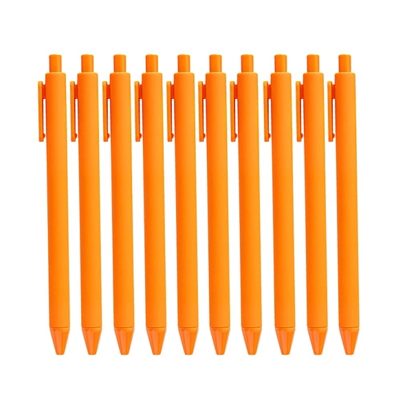 LKXGBMY 10pcs Ballpoint Pens for Smooth Writing, Simple Color Neutral Pen Retractable Ballpoint Pen Office Supplies, Orange