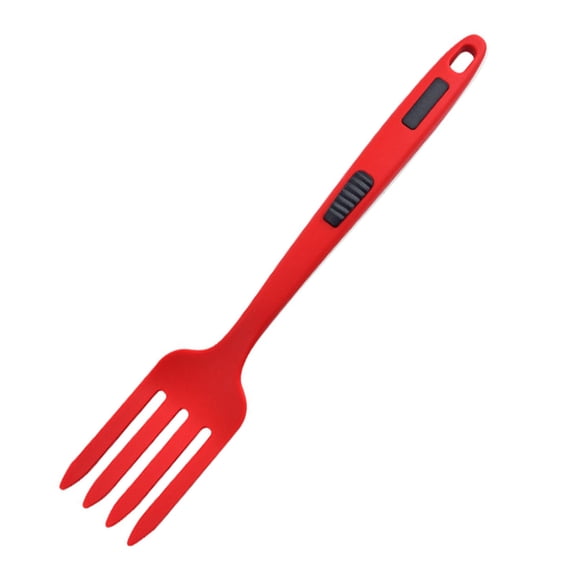 LKXGBMY 1pc Red Silicone Flexible Fork Heat Resistant Cooking Fork Spaghetti Server Flatware