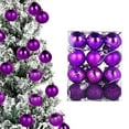 thumbnail image 1 of LKXGBMY 24Pcs Christmas Balls Ornaments, 4 Style 3cm Shatterproof Christmas Tree Decorations Hanging Ball for Holiday Wedding Party Decoration, Purple, 1 of 9