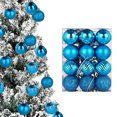 thumbnail image 1 of LKXGBMY 24Pcs Christmas Balls Ornaments, 4 Style 3cm Shatterproof Christmas Tree Decorations Hanging Ball for Holiday Wedding Party Decoration, Blue, 1 of 9