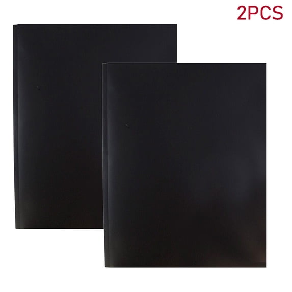 LKXGBMY 2PCS Plastic Two Pocket Folders Bulk with 3 Prong Folders, Poly Folders for Office and Work Use, Black