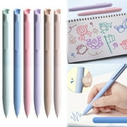 LKXGBMY 6Pcs Colored Gel Pens, Pastel Ink Colors, Retractable Quick Dry Ink Pen Fine Point 0.5mm Smooth Writing for Journaling Notetaking Drawing Stationery