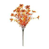 LKXGBMY Artificial Fall Flowers, 1 Bundles Fall Decorations Outdoor UV Resistant Plastic Flowers for Indoor Outside Autumn Thanksgiving Garden Yard Window Box Home Decor Orange