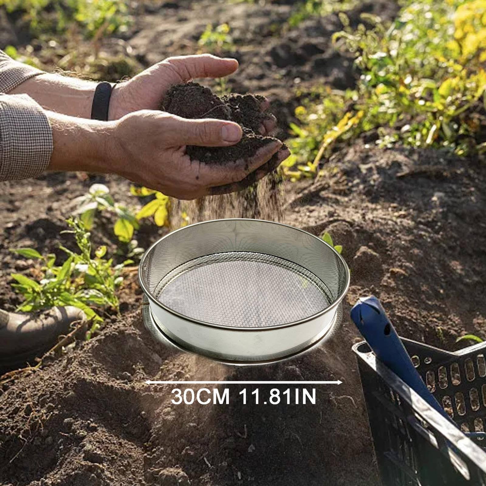 LKXGBMY Garden Soil Sieve Riddle Sieve Mesh Compost Potting Sifter Tool ...