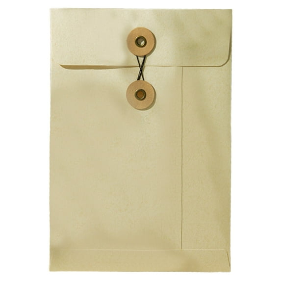 LKXGBMY Kraft String Envelope File Folder, A5 Document Holder Filing Envelopes Folder Project Pockets File Jacket Document Organizer Flat-No Expansion,1pc Beige