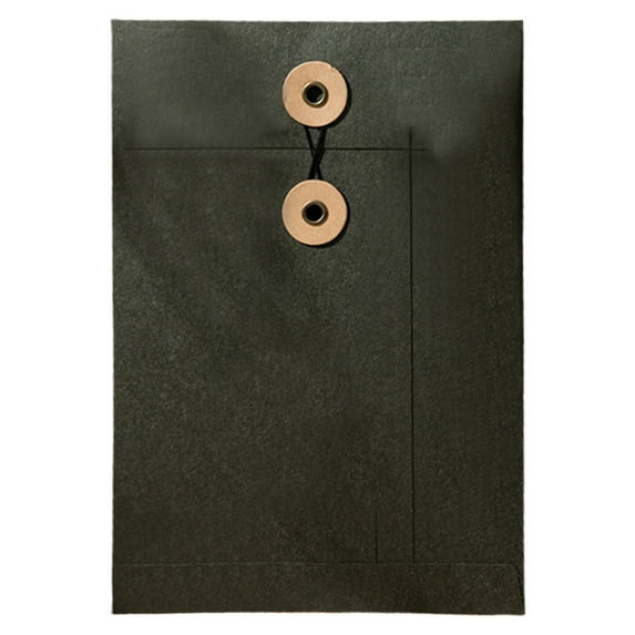 LKXGBMY Kraft String Envelope File Folder, A5 Document Holder Filing Envelopes Folder Project Pockets File Jacket Document Organizer Flat-No Expansion,1pc Black