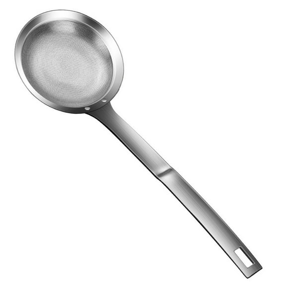 LKXGBMY Sieve Fine Mesh Strainer, Stainless Steel Metal Flat Cooking Skimmer Ladle Colander With Handle Food Strainer Kitchen Tools For Kitchen Baking Oil Filter Flour Sifter Foam, Large
