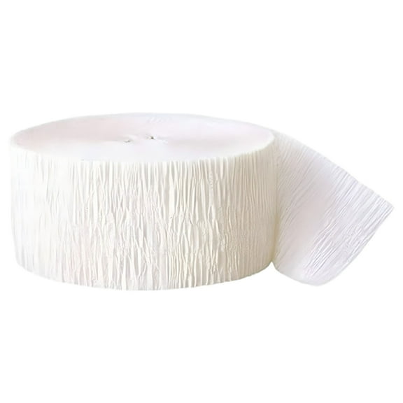 LKXGBMY Wedding Party Decorations - 1 Roll Crepe Paper Streamers Tassels Party Streamers for Rustic Style Bridal Shower Birthday Weddings and Events Vintage Party DecorationsWhite