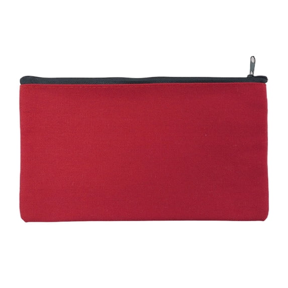 LKXGBMY Zipper Canvas Portable Large Pen Pencil Case Makeup Travel Cosmetic Storage Bag Pouch Case - Red