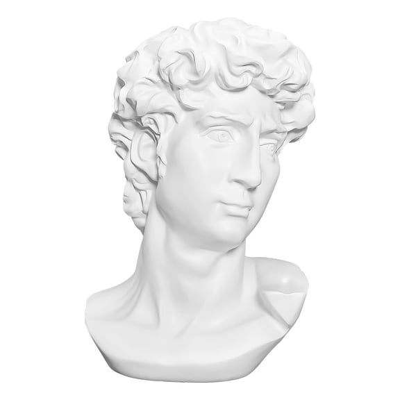 LKXHarleya 11.8 Inch Classic Greek Michelangelo David Bust Statue Replica Sculpture Figurine for Artist Y101