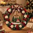 thumbnail image 1 of LKXOTTK Christmas 3D Fabric Wreath DIY Craft Kit, Poke Art with Tools, Holiday Door Decoration for Adults, 1 of 7