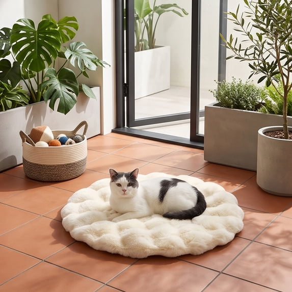 LKXOTTK Warming Pet Bed Pad Dog Cat Mat Thickened Insulated Warmer Blanket for Feral and Indoor Cats, 50x50cm