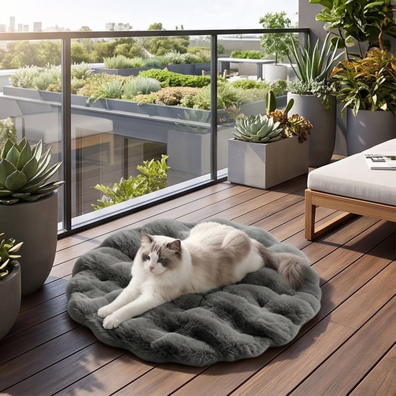 LKXOTTK Warming Pet Bed Pad Dog Cat Mat Thickened Insulated Warmer Blanket for Feral and Indoor Cats, 50x50cm