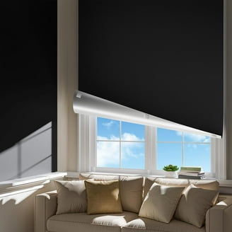 Magnetic Blackout Window Cover - 39" X 58", No Drill, Portable, 100% Light Blocking For Bedroom, Nursery, RV, Black