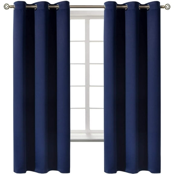 LKYUHGS-Blackout Curtains - Grommet Thermal Insulated Room Darkening Bedroom and Living Room Curtain, Set of 2 Panels (42 x 72 Inch, Dark Grey)