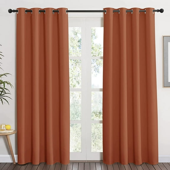 LKYUHGS-Blackout Room Darkening Window Curtain - Thermal Insulated Solid Grommet Blackout Patio Door Curtain/Drape for Living Room (Rouge Pink, 1 Panel, 52 by 95-inch)