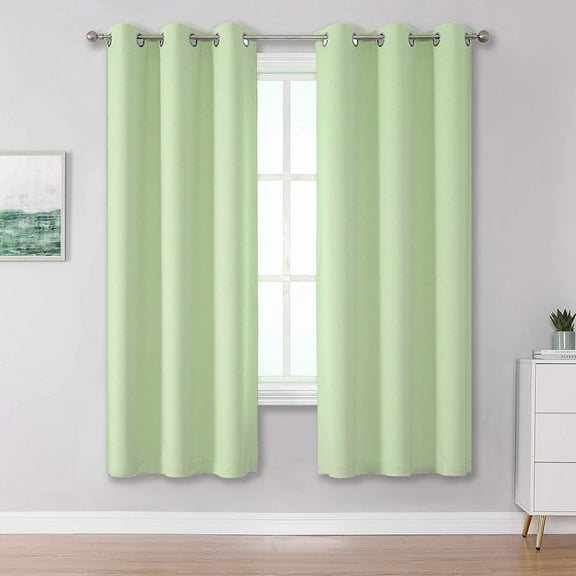 LKYUHGS-Cerulean Blackout Curtains 38 x 54 Inch Length 2 Panels Energy Efficient Room Darkening Bedroom Curtains Thermal Insulated Grommet Top Light Sky Blue