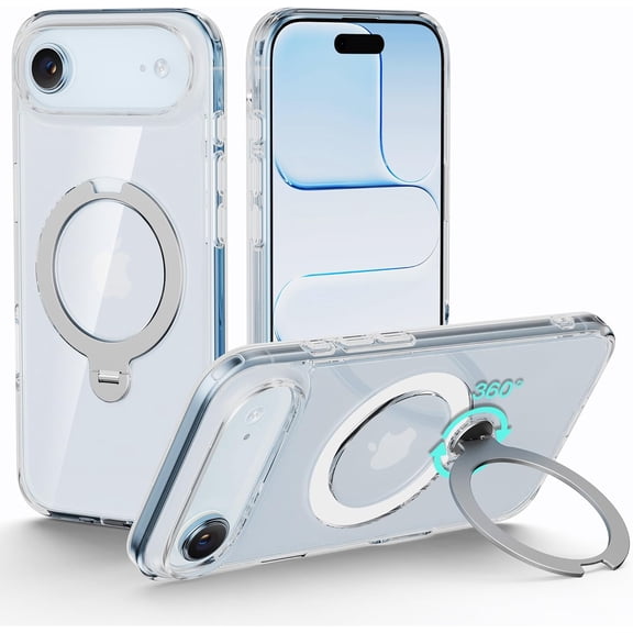 LKYUHGS-Flex Stand Case for iPhone Air, 360 Rotatable Kickstand, MagSafe Compatible, Slim Protective Cover, Shockproof (Clear)
