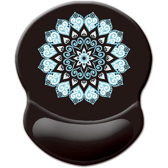 LKYUHGS-Mouse Pad with Wrist Support, Non Slip Mousepad Wrist Rest for Office, Computer, Laptop & Mac-Comfortable & Lightweight Ergonomic Support Mouse Mat(Light Green Mandala-Wrist)