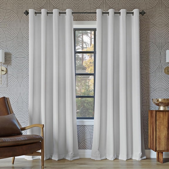 LKYUHGS-Nordic Theater Grade Extreme 100% Blackout Grommet Curtain Single Panel, 52" x 95", Pearl