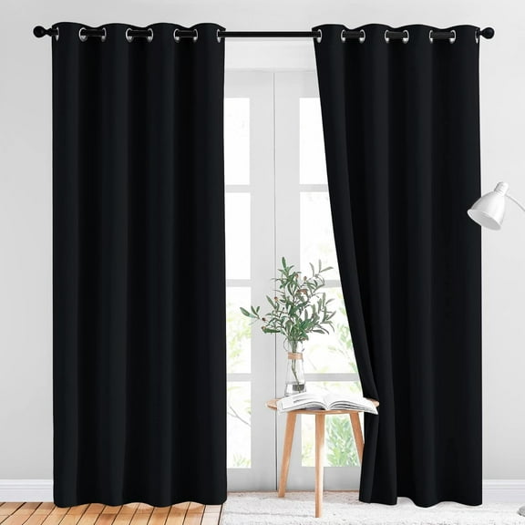 LKYUHGS-Room Darkening Curtains for Nursery, Grommet Thermal Insulated Light Blocking Window Treatments Sound Reducing for Bedroom, W37 x L72, 2 Panels, Forest Green