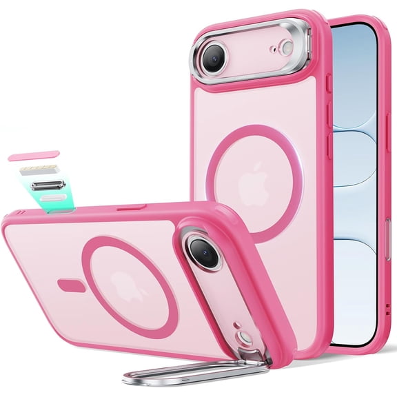 LKYUHGS-for iPhone Air Case with Stash Stand, Camera Control Cover Compatible with MagSafe, Military-Grade Drop Protection Magnetic Phone Case for iPhone 17 Air, Scratch-Resistant Back Cover,Frosted