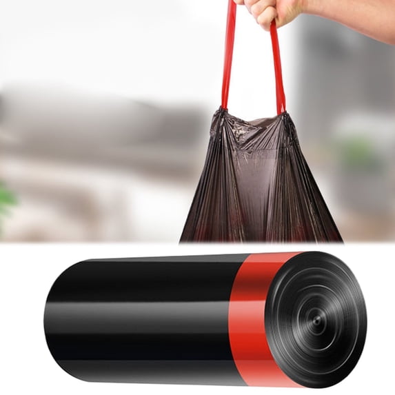 LKZQHM CTrash-Bags Small-Bathroom Garbage-Bag Drawstring - Strong Kitchen Black Plastic Unscented For Can Car Disposable Recycling Office Size Waste Basket