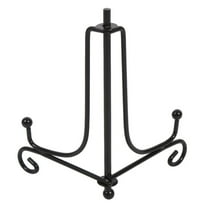 LKZQHMC 1 Pack Plate Stands For Display,Plate Holder 4'',Picture Frame Stand of Metal,Frame and Artworks,Small Easel for Book,Tabletop Art,Picture,Photo Platter,Black
