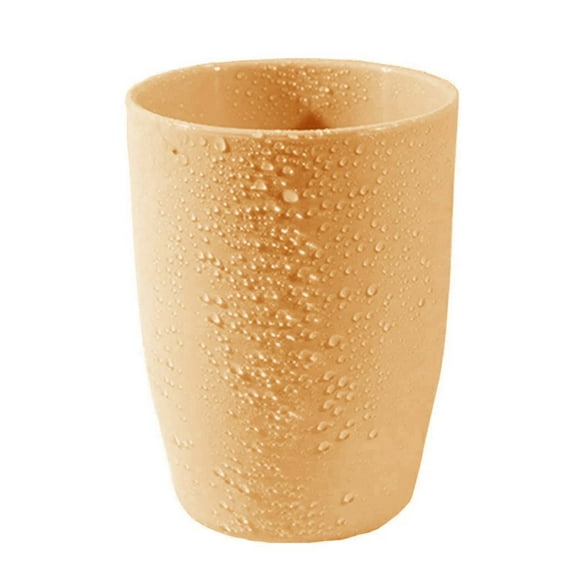 LKZQHMC 1 Pcs Unbreakable Plastic Cups Set,Reusable Plastic Cups, Stackable Water Tumblers, Drinking Cup for Kitchen, Outdoor, BPA-free, Dishwasher Refrigerator and Microwave Safe (Khaki)