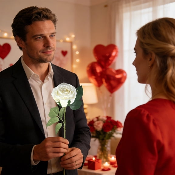 LKZQHMC 1Pc Artificial Silk Roses Long Single Stem Artificial Roses for Home Decor Table Centerpiece Arrangement Valentine's Day Gift (21.65in Tall) (Pink)