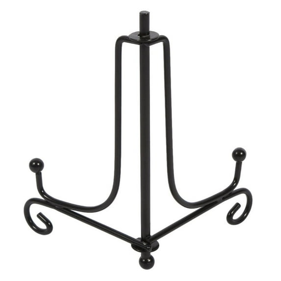 LKZQHMC 3 Pack Plate Stands For Display,Plate Holder 4'',Picture Frame Stand of Metal,Frame and Artworks,Small Easel for Book,Tabletop Art,Picture,Photo Platter,Black