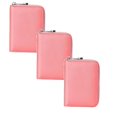thumbnail image 1 of LKZQHMC 3 Pcs Genuine Leather RFID Blocking Card Holder Wallet - 20 Card Slots Compact Zipper Case for Men & Women,Pink, 1 of 8