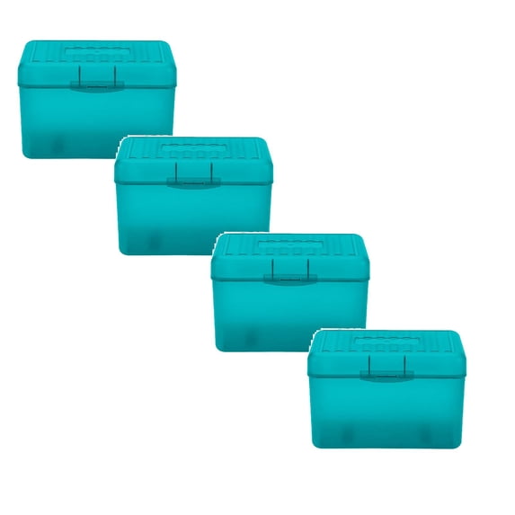LKZQHMC 3 x 5 inch Index Card Box - 4 Pcs Index Card Holder Notecard Box Recipe Card Box Plastic Storage organizer for Filling Index Cards,Note cards,Flashcards,Recipes and Addresses,Green