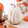 thumbnail image 1 of LKZQHMC 6 Inch Large Pumpkins for Decorating - 1PCS Big White Foam Decorative Artificial Pumpkins for Fall Decor, Paintable, Perfect for Halloween, Thanksgiving Table Decor, 1 of 9