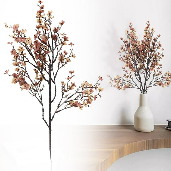 LKZQHMC Artificial Flowers, 1Pcs Fake Coffee Flowers Artificial Bulk, Real Touch Faux Bouquet for Wedding Floral Arrangement Party Decor