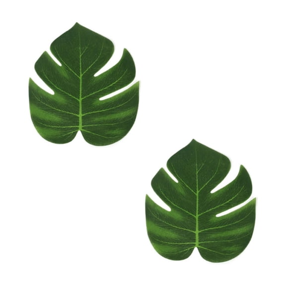 LKZQHMC Artificial Palm Leaves 2Pieces Large Palm Leaves for Hawaiian Luau Party Jungle Beach Theme Party Birthday Table and Wall Decorations