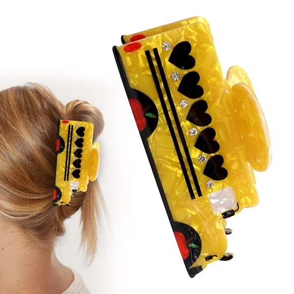 LKZQHMC Back to School Hair Claw Apple and School Bus Shape Hair Clips Funny Teacher Claw Clips Cute Teacher Gifts,School Bus A
