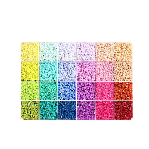 LKZQHMC Fuse Beads - 8400 pcs 2.6mm in 24 Colors Melting Beads with Storage Box,DIY Arts & Crafts Project,Creative toy and Gift Idea for Birthday,Party and Classes,Y-B