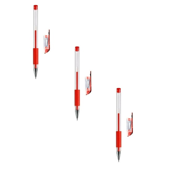 LKZQHMC Gel Ink Pen Extra Fine Point Pens Ballpoint Pen 0.5mm Red for Office Stationery Supply 3 Pieces