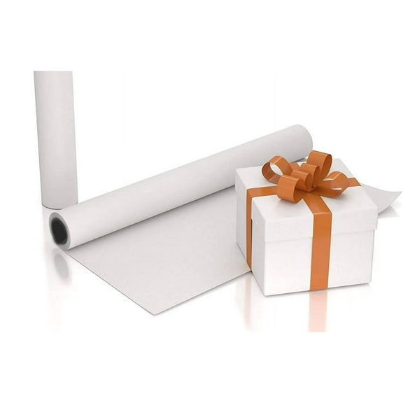 LKZQHMC Large White Kraft Paper Roll - Ideal for Gift Wrapping, Packing, Moving, Postal, Shipping, Parcel, Wall Art, Crafts, Bulletin Boards, Floor Cover