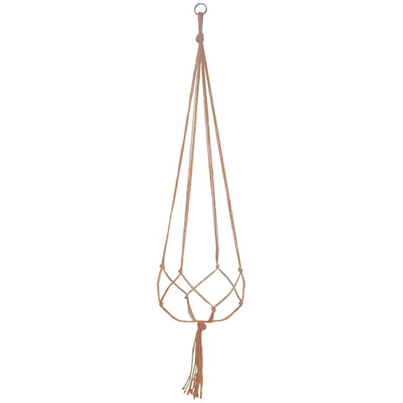 LKZQHMC Macrame Plant Hanger Indoor Hanging Planter Basket Flower Pot Holder No Tassels for Indoor Outdoor Boho Home Decor 35 Inch, Brown, Set of 1 (POTS NOT Included)